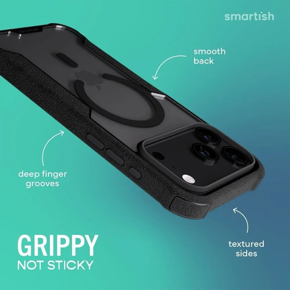 Smartish Gripzilla iPhone 17 Pro Max MagSafe Case Clearly Black Rugged New